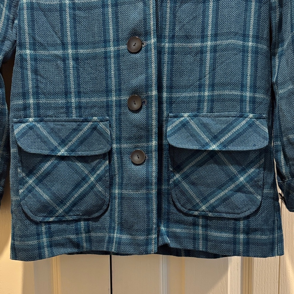 Pendleton Teal Plaid Wool Blazer Jacket - image 4